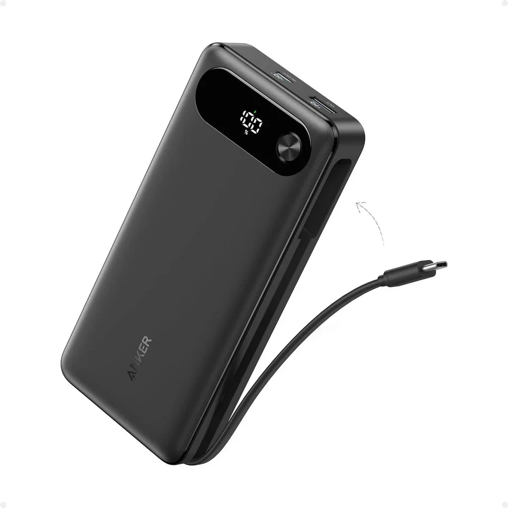 Anker PowerCore باور بانك (20K، 87 واط، كابل USB-C مدمج) - أسود