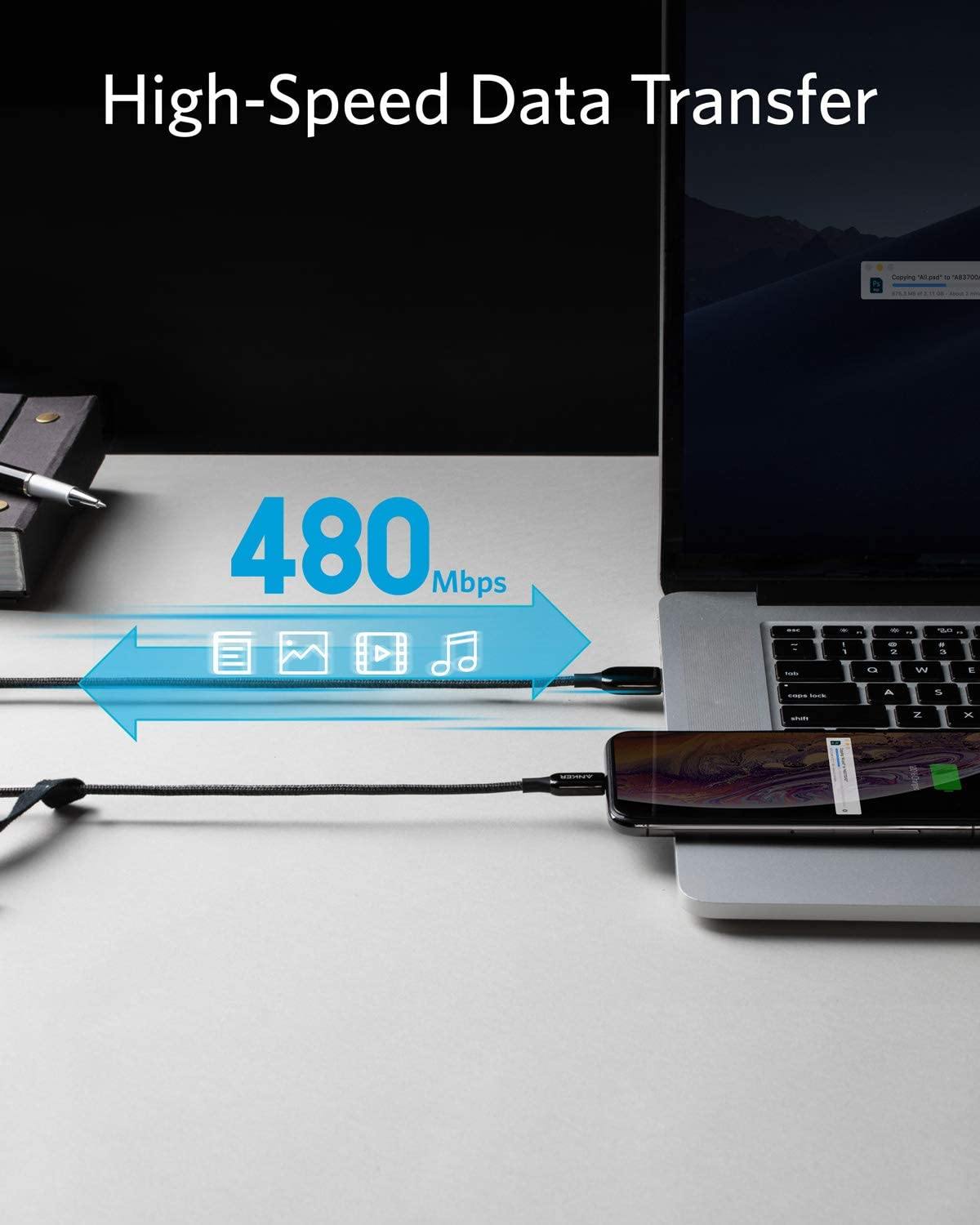 Anker PowerLine+ III lightning (180cm/6ft) - Anker Kuwait
