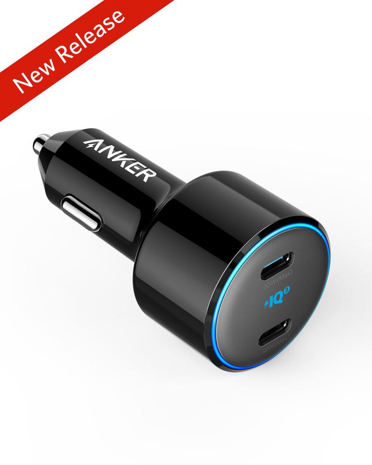 Anker PowerDrive+ III Duo - أسود 48 واط و PiQ 3