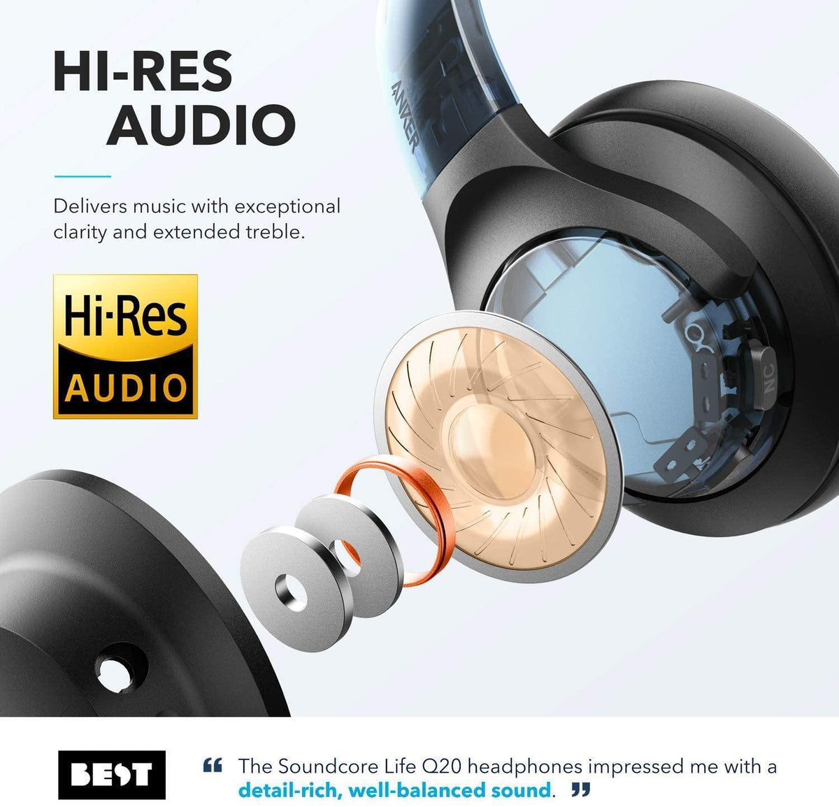 Anker Soundcore Life Q20 Active Noise Cancelation -Black - Anker Kuwait