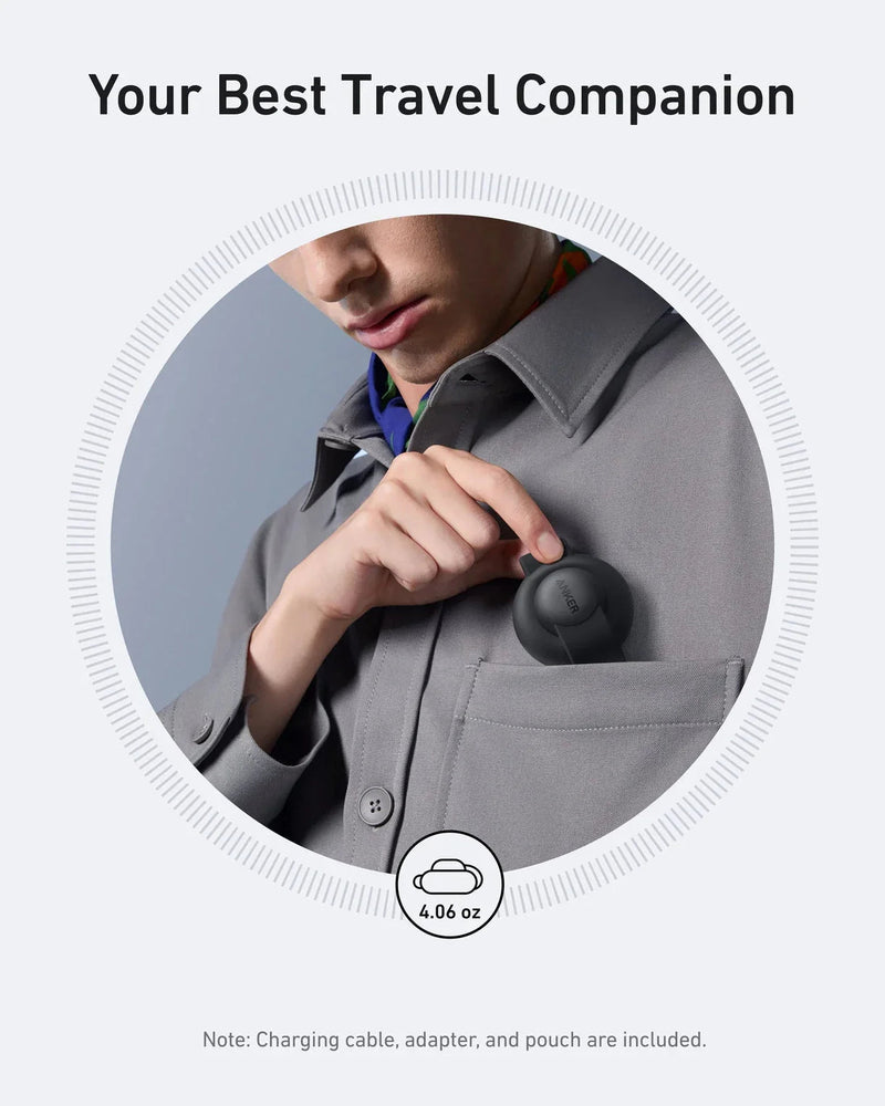 Anker MagGo Wireless Charging Station (3-in-1, Foldable Pad) with Adapter and Cable -Black