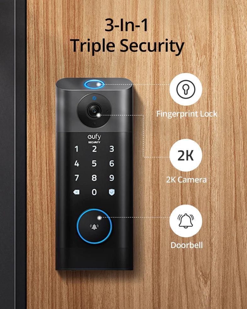 Eufy Video Smart Lock FingerPrint & Wi-Fi -Black - Anker Kuwait
