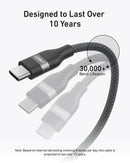 Anker USB-C to USB-C Cable 240W Upcycled-Braided 0.9m/3ft -Black
