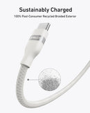 Anker USB-C to USB-C Cable 240W (Upcycled-Braided) (0.9m/3ft) -White
