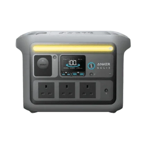 محطة الطاقة المحمولة Anker SOLIX C800 Plus (1200 واط / 768 واط ساعة) مع أضواء التخييم
