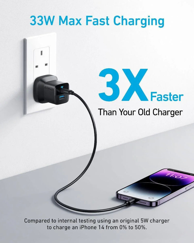 Anker 323 Charger (33W) - Black - Anker Kuwait