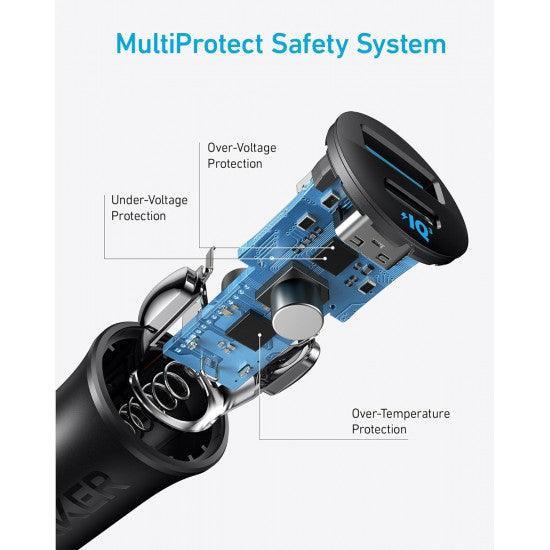 Anker PowerDrive Car Charger 30W, 2Ports - Black - Anker Kuwait