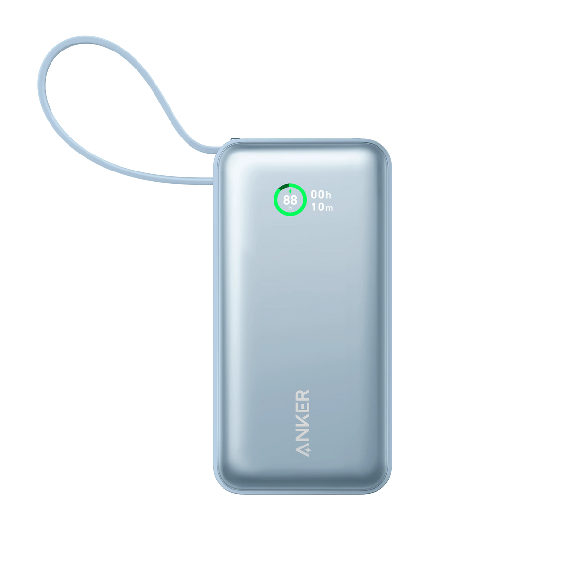 Anker Nano Power Bank (30W, Built-In USB-C Cable) 10000 -Blue - Anker Kuwait
