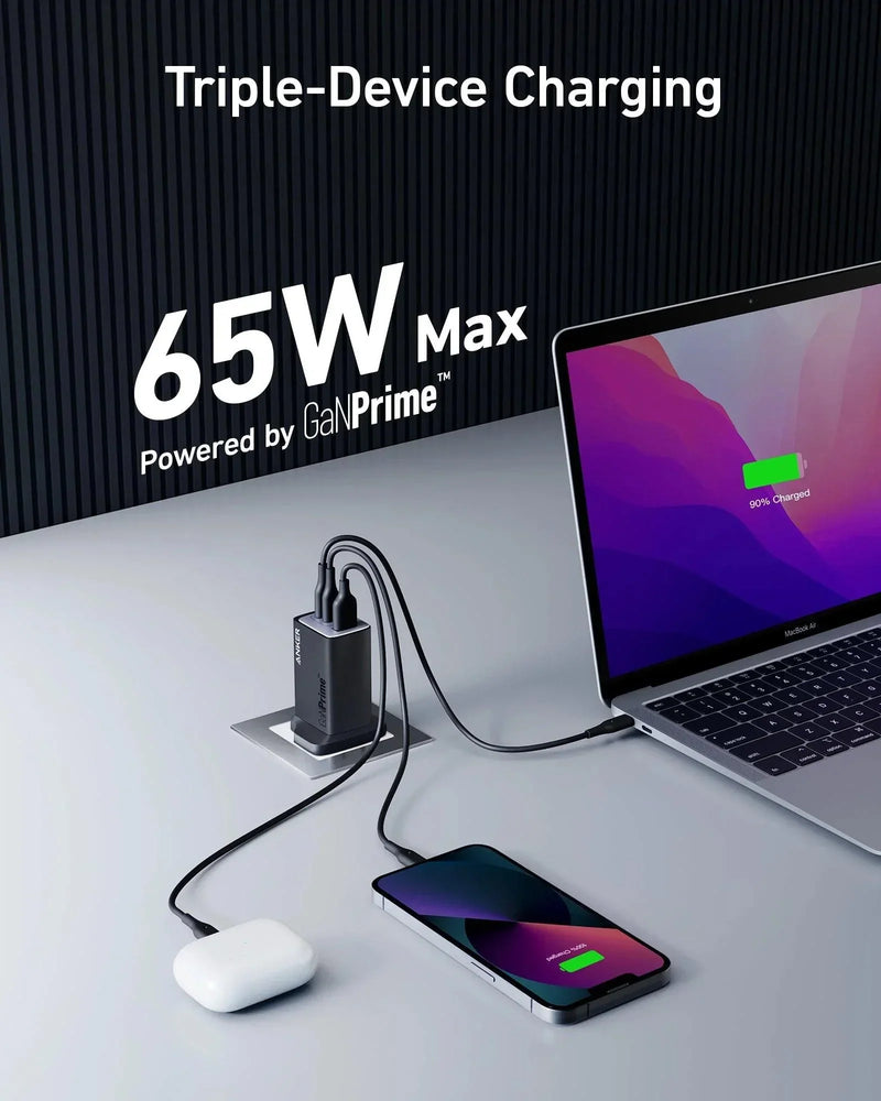 Anker 735 Charger (GaNPrime 65W) -Black - Anker Kuwait