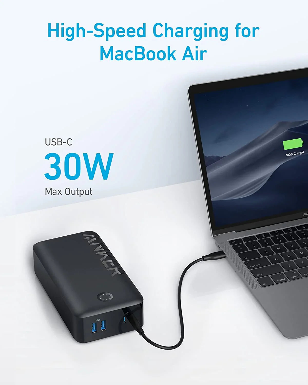Anker 347 باور كور 40 30 واط PD - أسود
