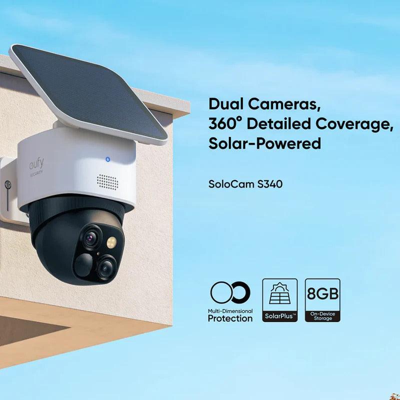 Eufy 3K Daul Cameras Pan and Tilt SoloCam S340 -Black+White - Anker Kuwait