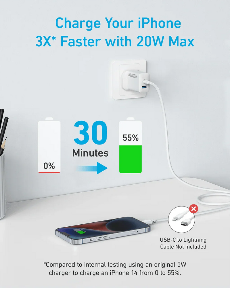 Anker Select Charger (20W, 2-Port) -White - Anker Kuwait