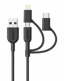 Anker 3 in 1 PowerLine II (0.9m) C89 - Black - Anker Kuwait