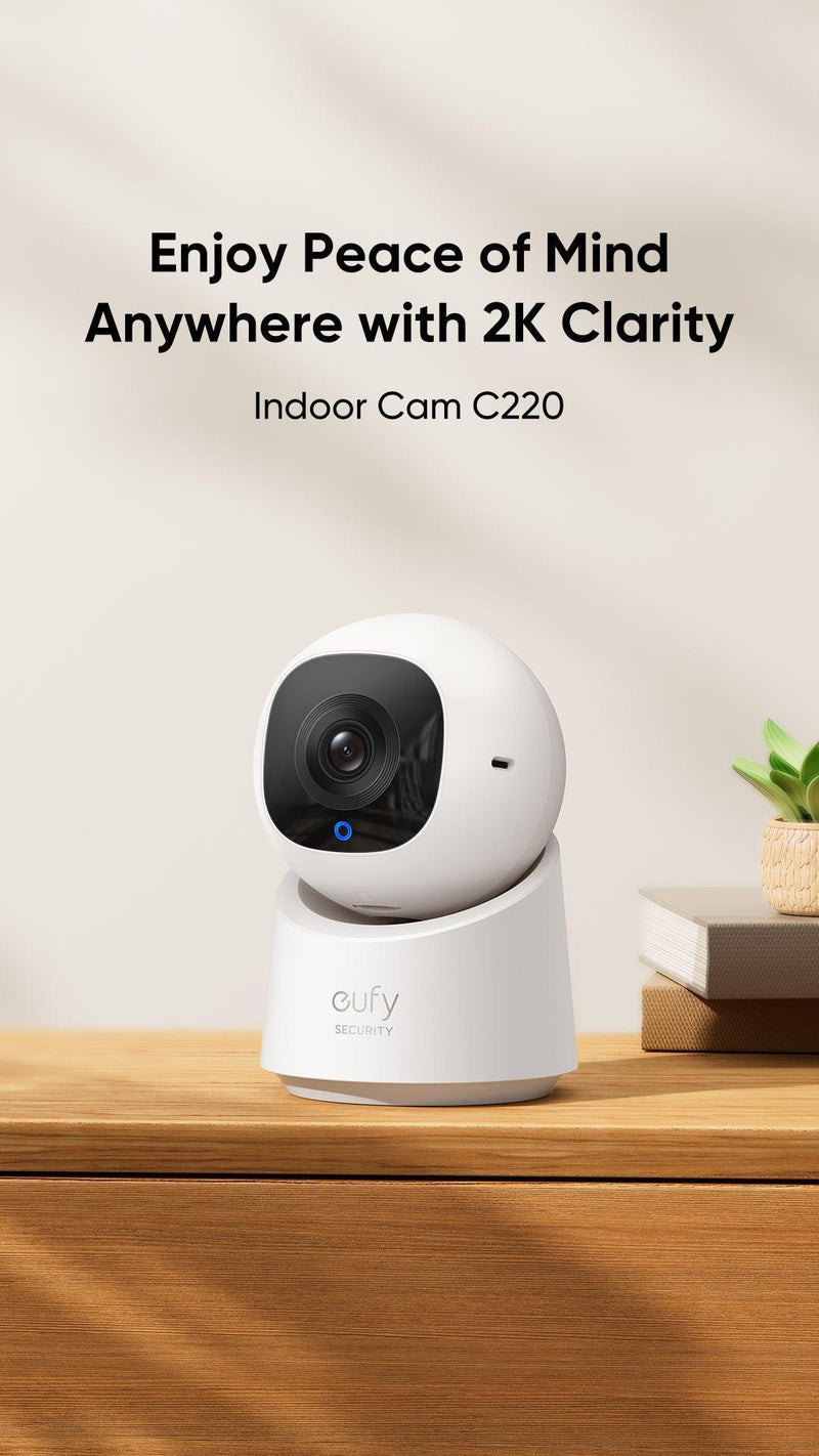 Eufy Indoor Cam C220 2K Pan & Tilt -White - Anker Kuwait
