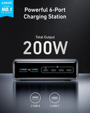 Anker Prime Charger 200W, 6 Ports, GaN -Silver