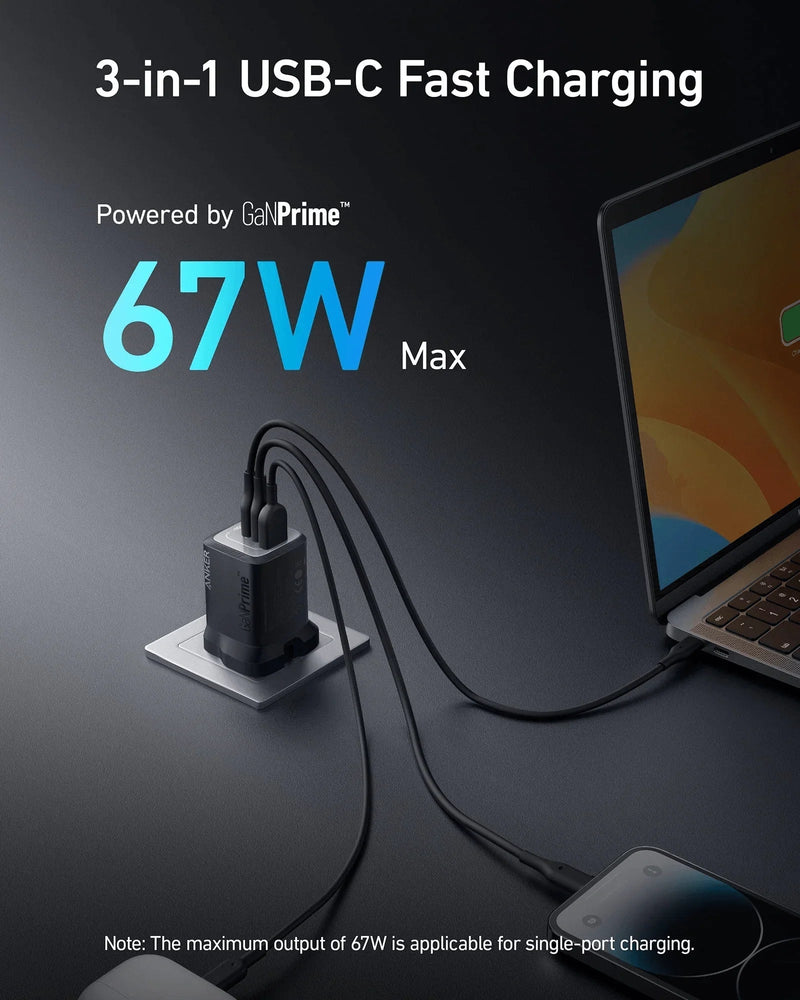 Anker 336 Charger (67W) -Black - Anker Kuwait