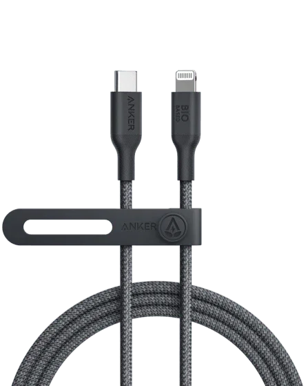 Anker PowerLine 542 USB-C to Lightning (Bio-Nylon) (1.8m/6ft) -Black - Anker Kuwait