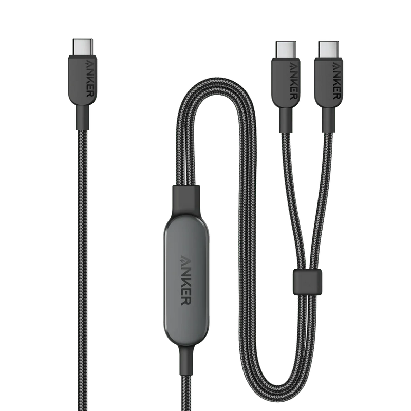 Anker 2-in-1 USB-C to USB-C Cable (4 ft, 140W) -Black