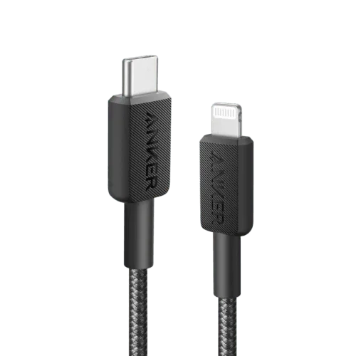 Anker 322 USB-C to Lightning Cable Braided (1.8m/6ft) -Black - Anker Kuwait