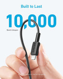 Anker 322 USB-C to Lightning Cable Braided (0.9m/3ft) -Black - Anker Kuwait