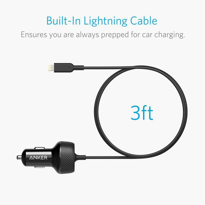 Anker PowerDrive 2 Elite with lightning Connector - Anker Kuwait