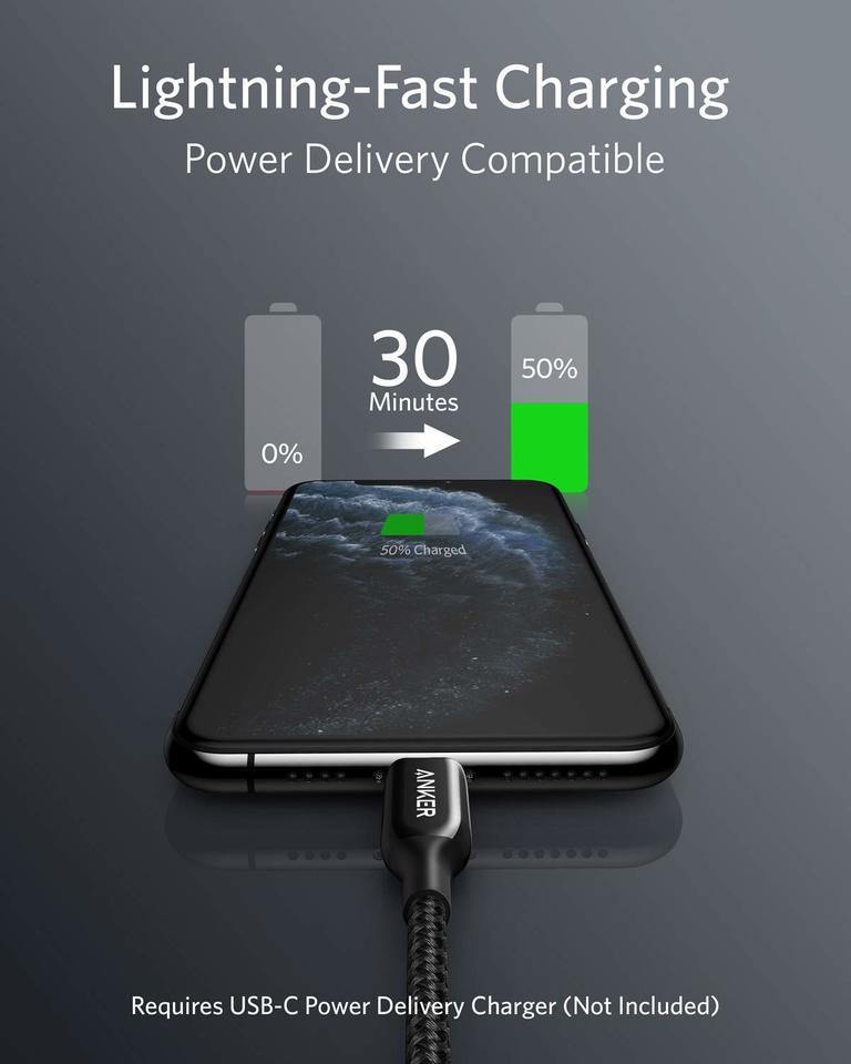 Anker PowerLine + III USB-C to Lightning -Black - Anker Kuwait