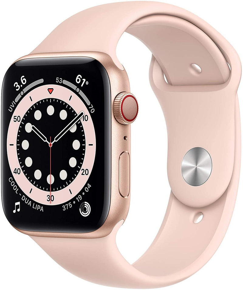 Apple Watch Series 6 GPS + Cellular 44mm Gold Aluminum Case with Pink Sand Sport Band - the1kw