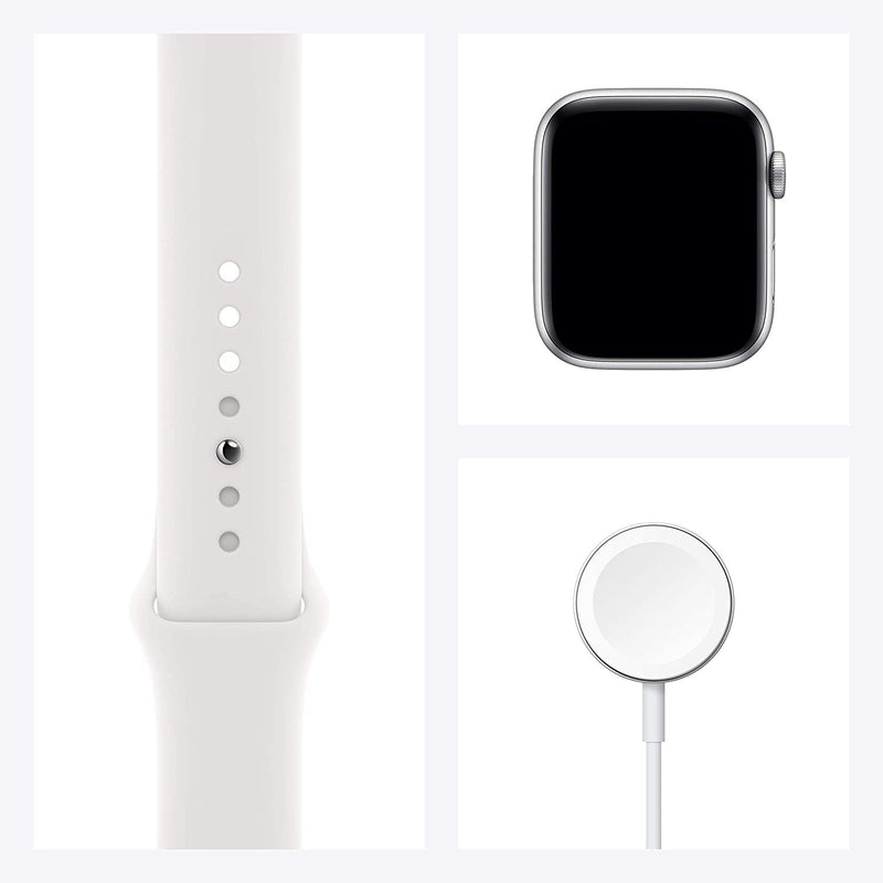 Apple Watch Series 6 GPS + Cellular 44mm Silver Aluminum Case with White Sport Band - the1kw