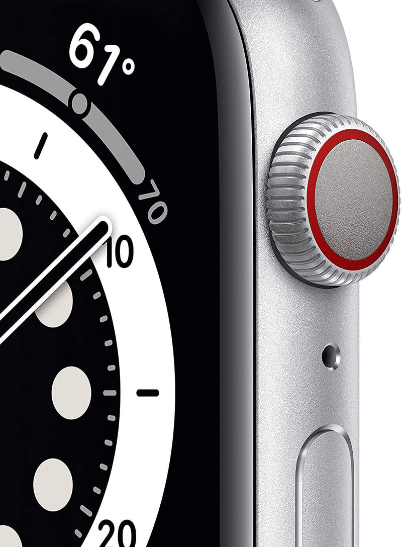 Apple Watch Series 6 GPS + Cellular 40mm Silver Aluminum Case with White Sport Band - the1kw
