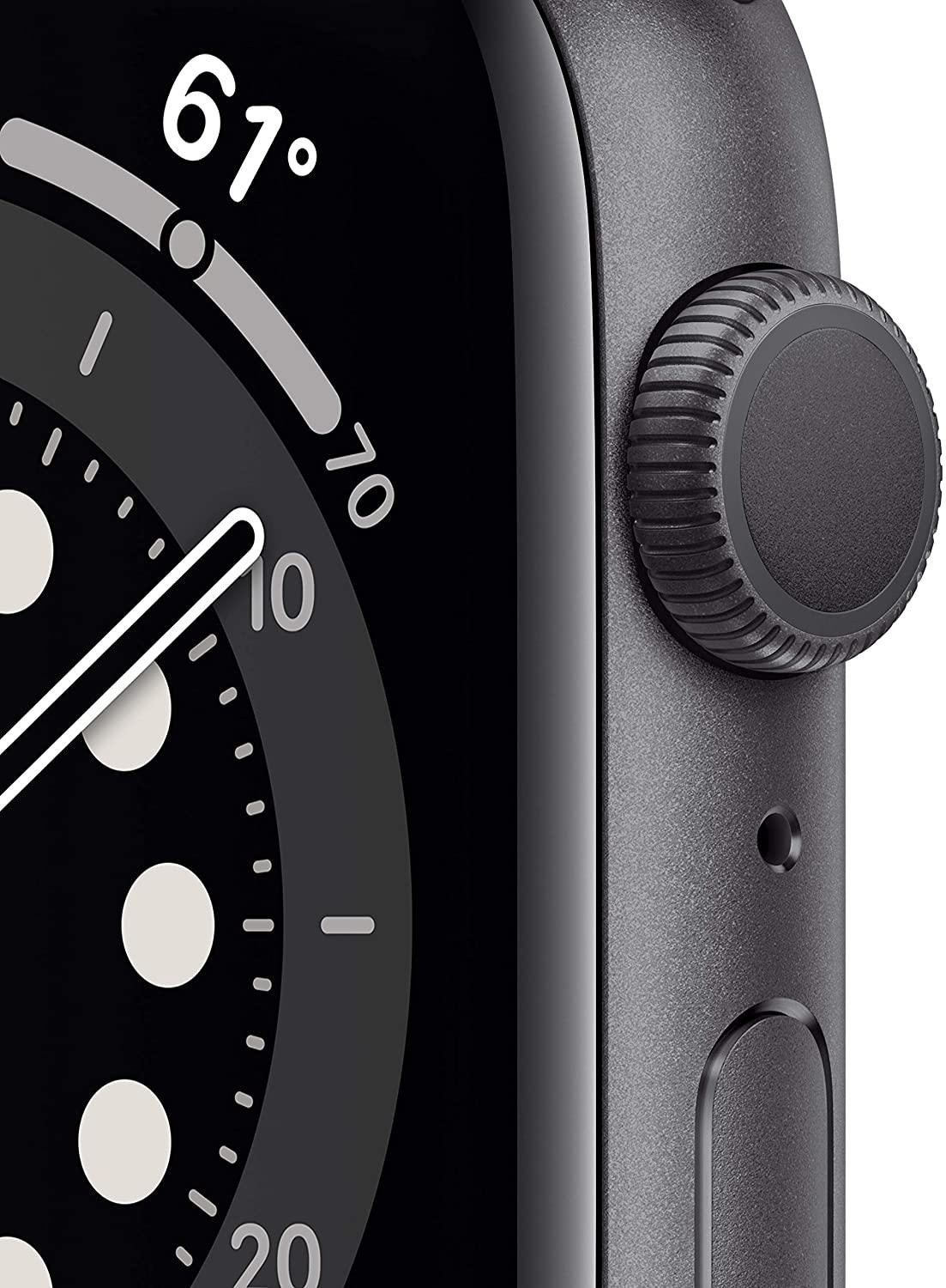 Apple Watch Series 6 GPS, 40mm Space Gray Aluminum Case with Black Sport Band - the1kw