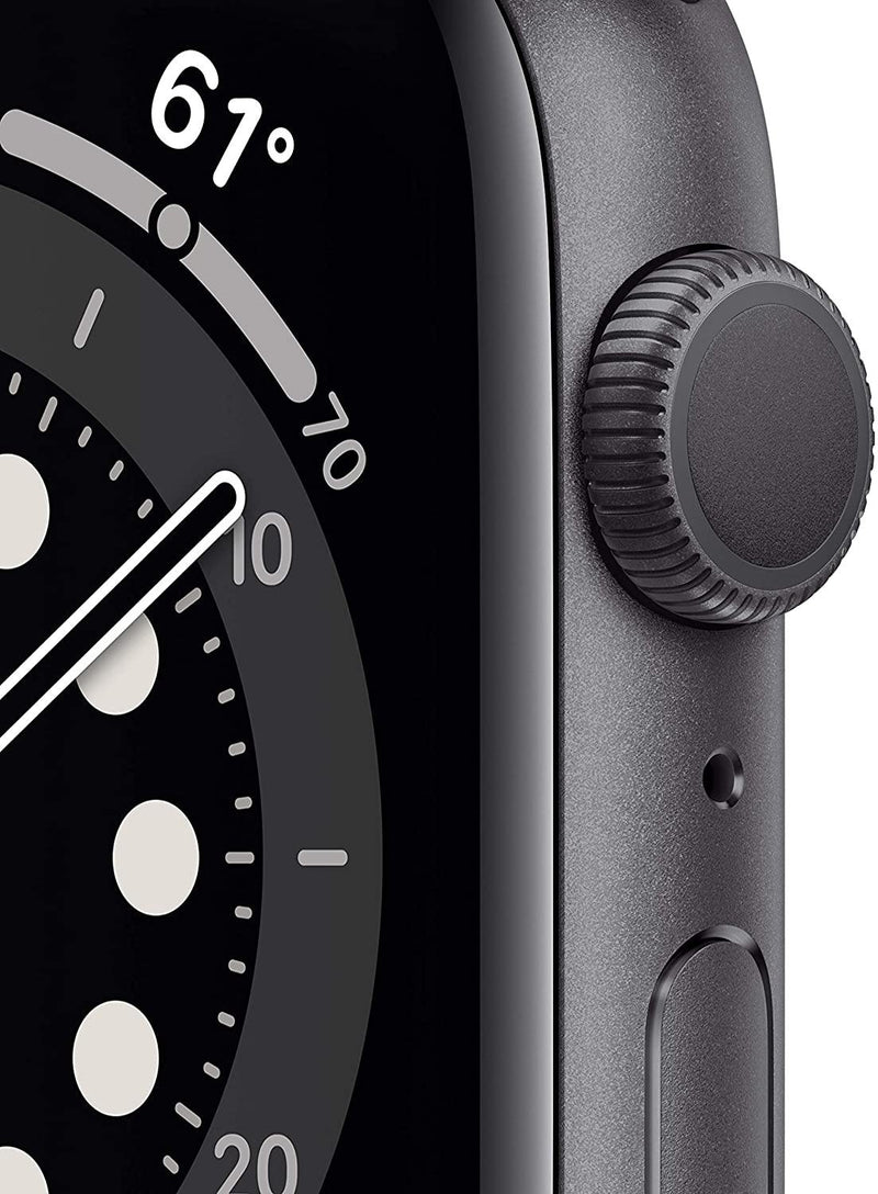 Apple Watch Series 6 GPS, 44MM Space Gray Aluminum Case with Black Sort Band - the1kw