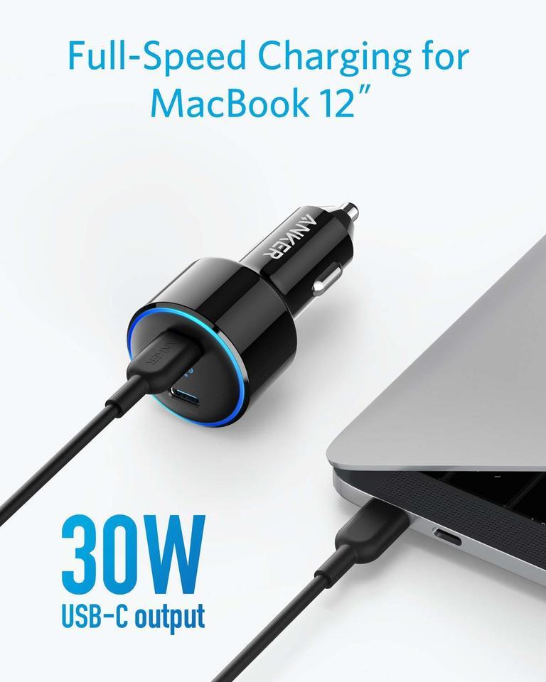 Anker PowerDrive+ III Duo - أسود 48 واط و PiQ 3