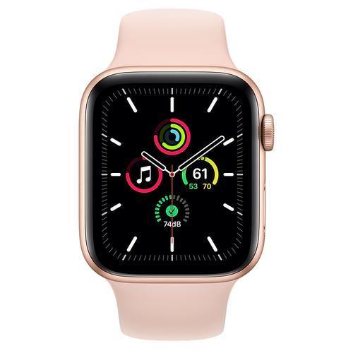 Apple Watch SE GPS, 44MM Gold Aluminum Case with Pink Sand Sport Band - the1kw