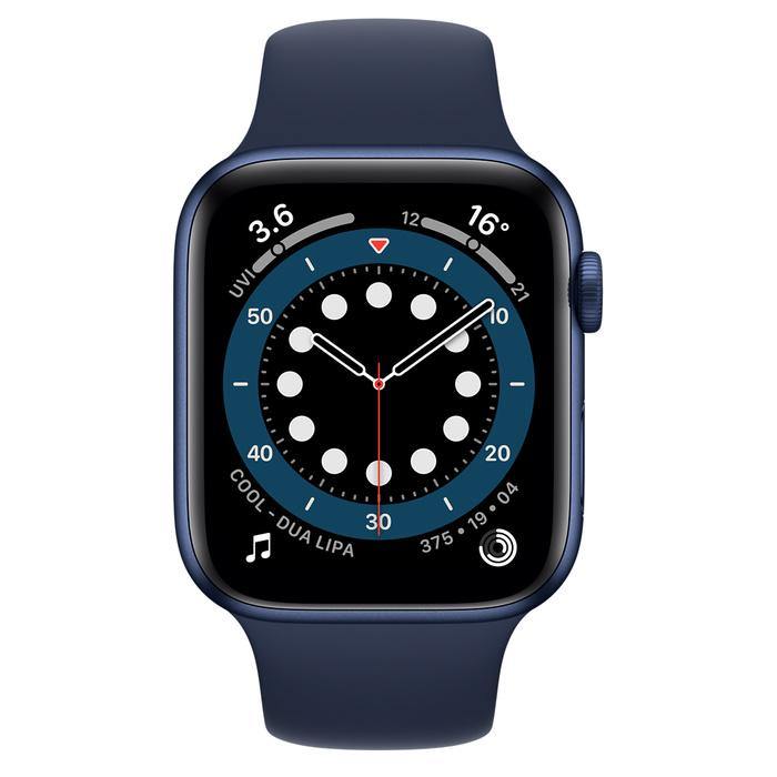 Apple Watch Series 6 GPS + Cellular, 40mm Blue Aluminum Case with Deep Navy Sport Band - the1kw