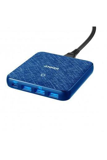 Anker PowerPort atom III Slim 4 ports 65W (PIQ3) - Blue Fabric