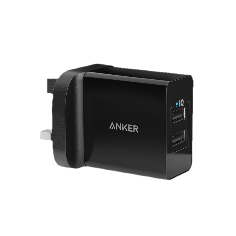 Anker PowerPort 2 Ports Wall Charger - Black - Anker Kuwait