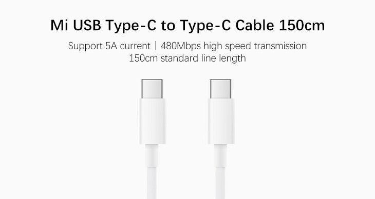 كابل شاومي Mi USB-C إلى USB-C بطول 150 سم