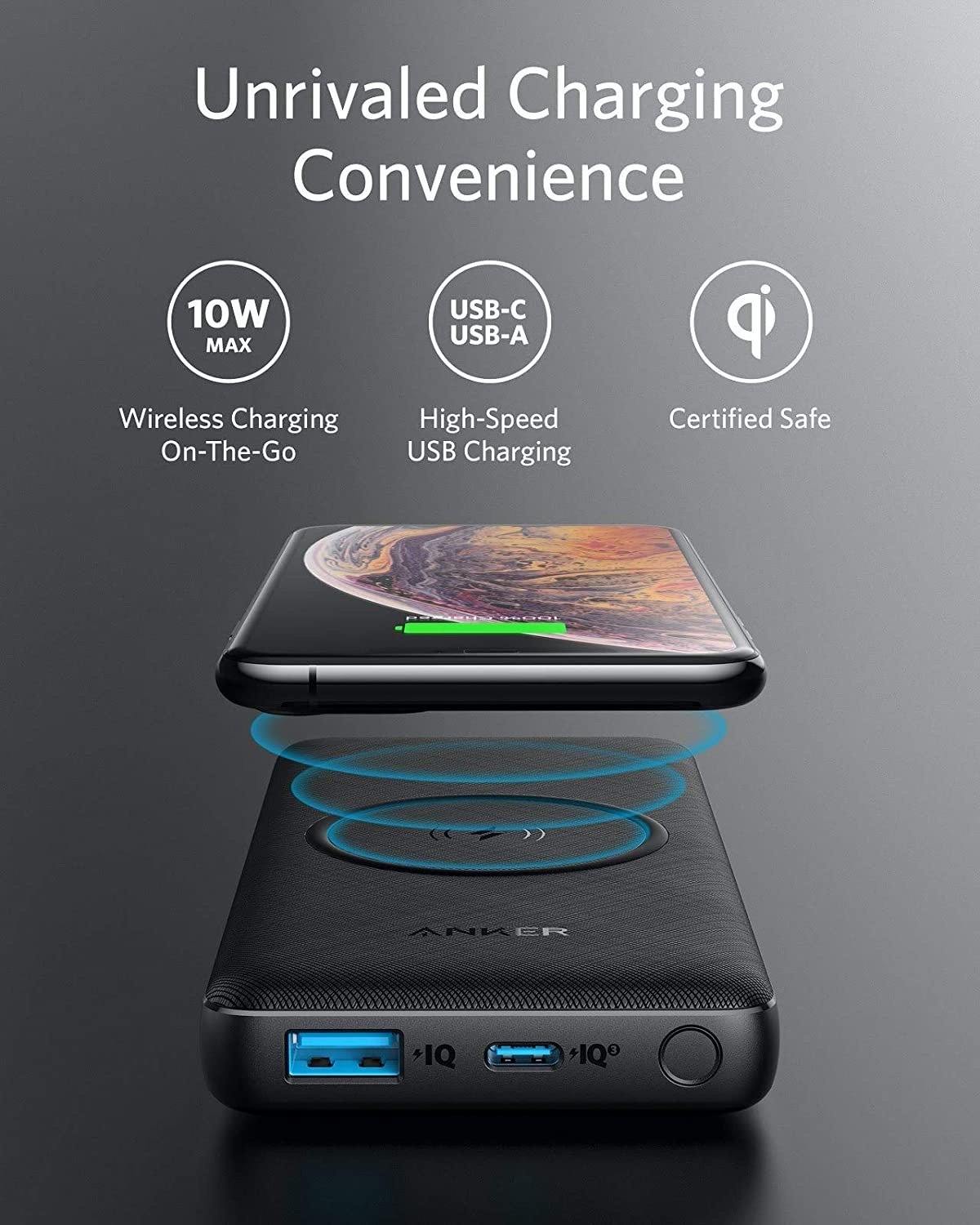 Anker PowerCore III Sense 10K Wireless -Black Fabric - the1kw